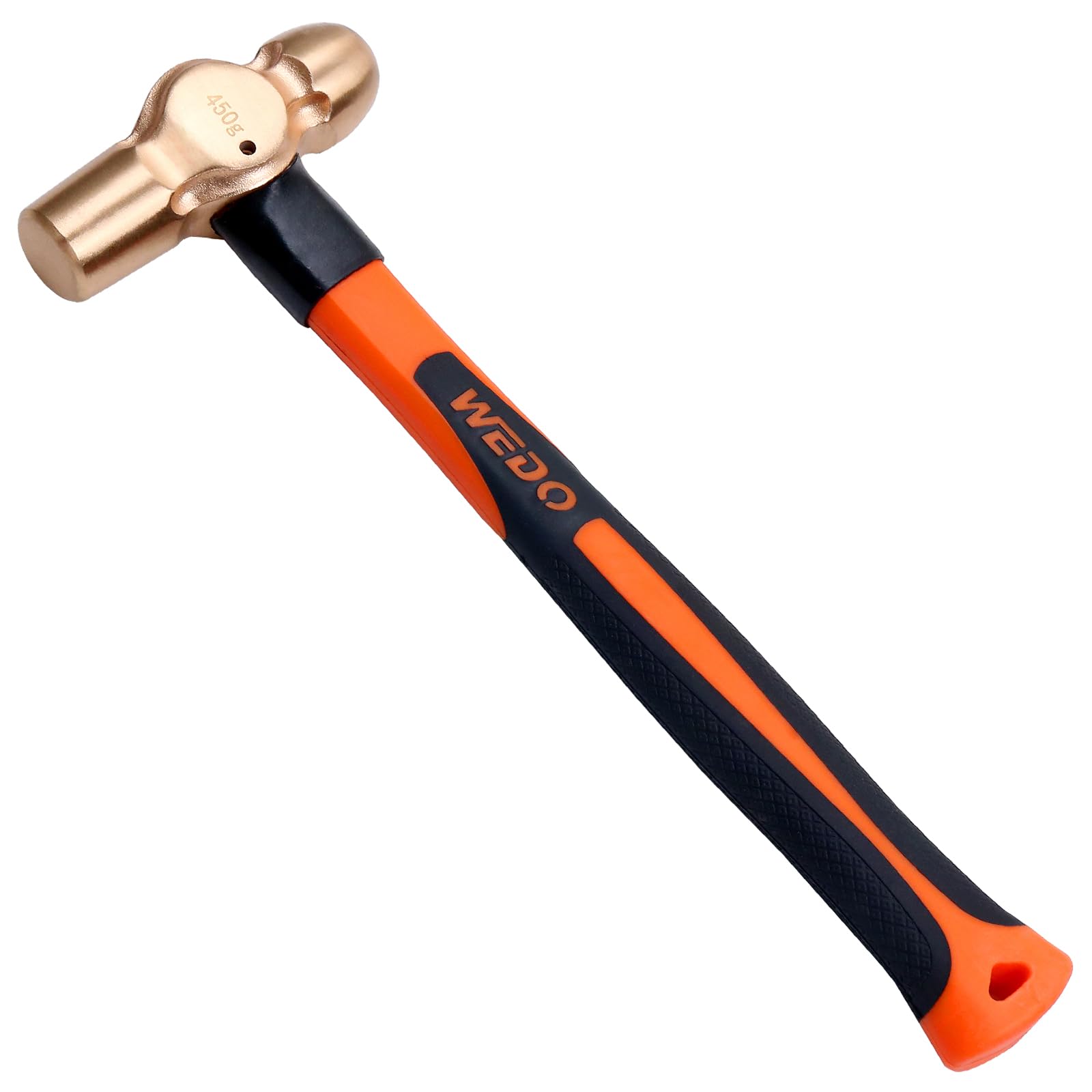 WEDO Non-Sparking Ball Peen Hammer 1 lb Head, Spark-free Safety